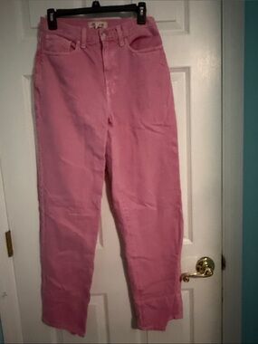 Madewell Pink Baggy Straight Jeans size 25